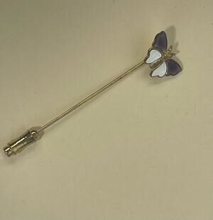 Vintage Gold-Tone Figural Butterfly Lapel Pin 2.5 Inch